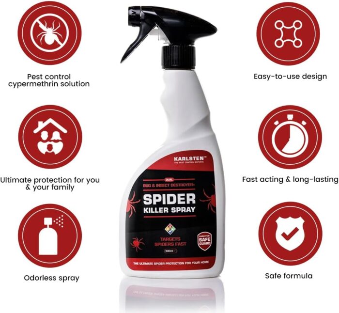 Karlsten High-Strength Spider Killer Spray – 500ml | Kills All Spiders, Lasts Up to 6 Weeks | Indoor & Outdoor Use - Image 1