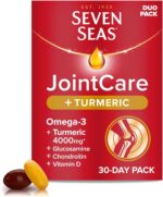 Seven Seas JointCare + Turmeric, with Omega-3, Glucosamine, Chondroitin, Vitamins C and D, Manganese and Zinc, Food Supplements, 30-Day Pack