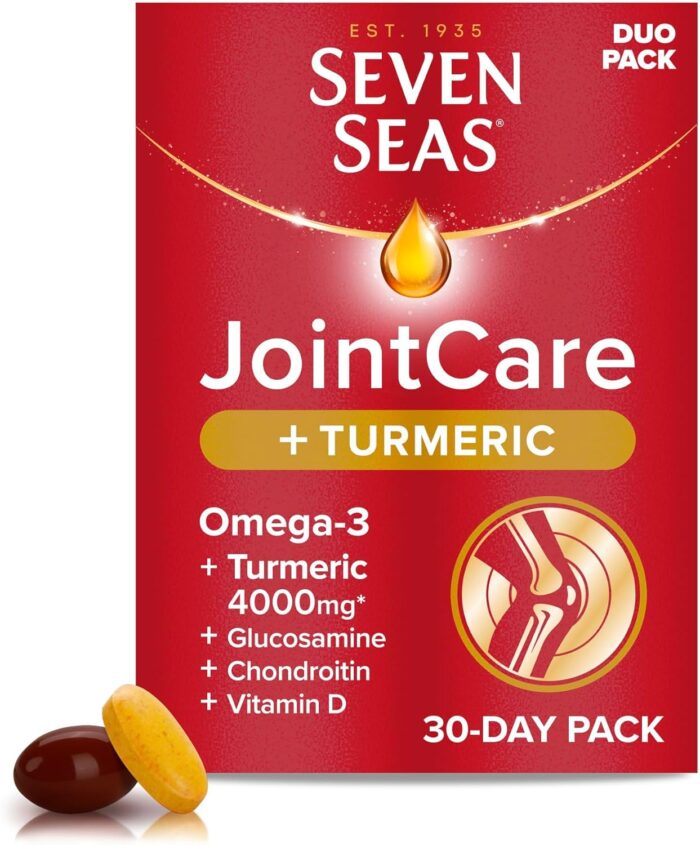 Seven Seas JointCare + Turmeric, with Omega-3, Glucosamine, Chondroitin, Vitamins C and D, Manganese and Zinc, Food Supplements, 30-Day Pack - Image 1