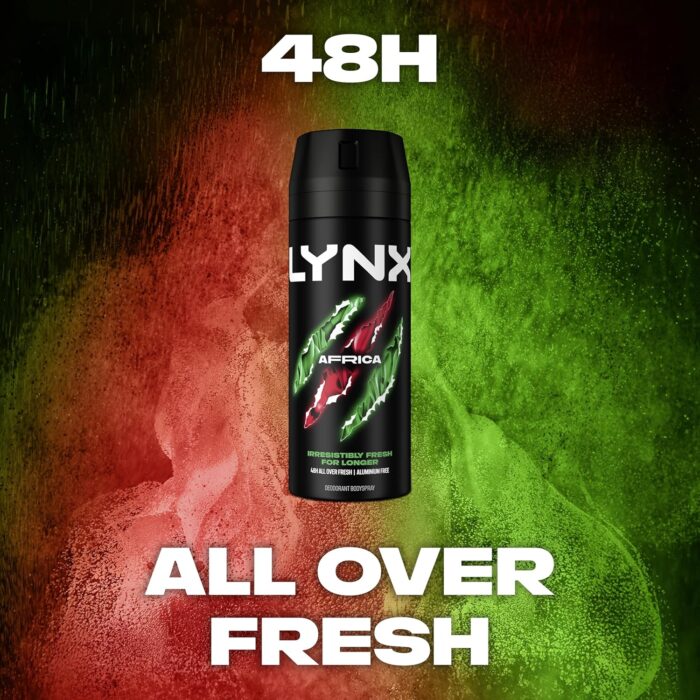 Lynx Africa Aerosol Body Spray mandarin & sandalwood scent fragrance 150 ml UK - Image 4