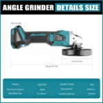 Genuine Makita DGA504 18V 125mm Brushless Lithium Electric Angle Grinder Rechargeable Polishing Machine Cutting Machine High Power - Image 7