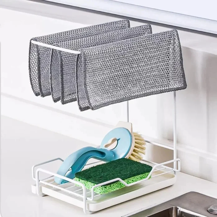 5-20PCS Multipurpose Wire Dishwashing Rags For Wet & Dry Cleaner Dish Cloths UK - Image 4
