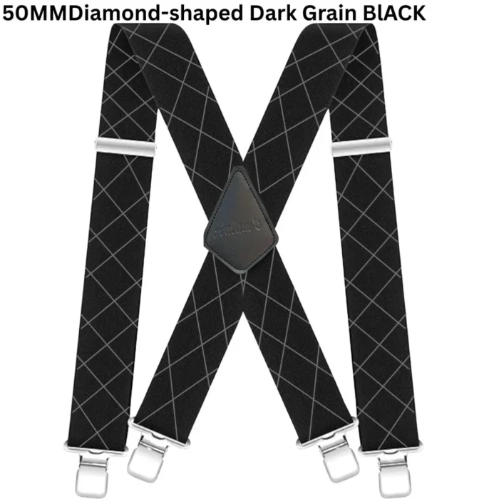 MENS XXL 50MM WIDE HEAVY DUTY X SHAPE BRACES ELASTIC SUSPENDERS TROUSER CLIPS UK - Image 12