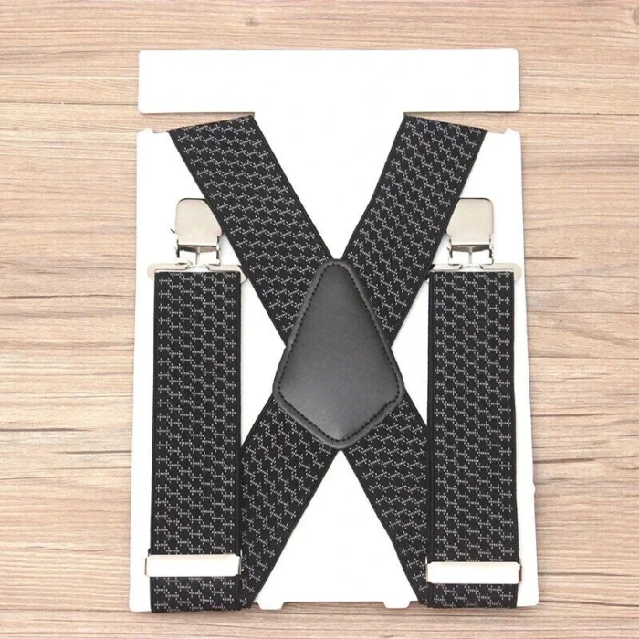 MENS XXL 50MM WIDE HEAVY DUTY X SHAPE BRACES ELASTIC SUSPENDERS TROUSER CLIPS UK - Image 14