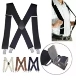MENS XXL 50MM WIDE HEAVY DUTY X SHAPE BRACES ELASTIC SUSPENDERS TROUSER CLIPS UK - Image 5