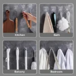 VDL 1~100 Self Adhesive Hook Strong Sticky Hooks Heavy Duty Wall Seamless Hook - Image 12