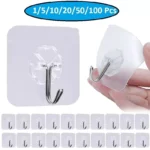 VDL 1~100 Self Adhesive Hook Strong Sticky Hooks Heavy Duty Wall Seamless Hook
