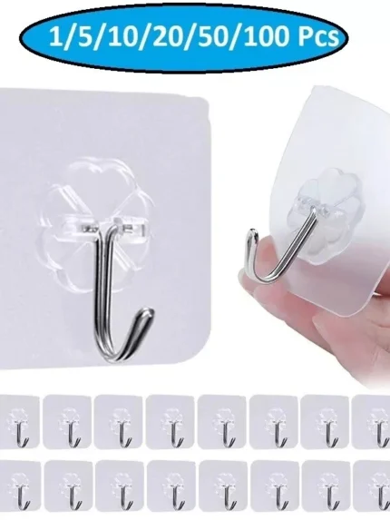 VDL 1~100 Self Adhesive Hook Strong Sticky Hooks Heavy Duty Wall Seamless Hook
