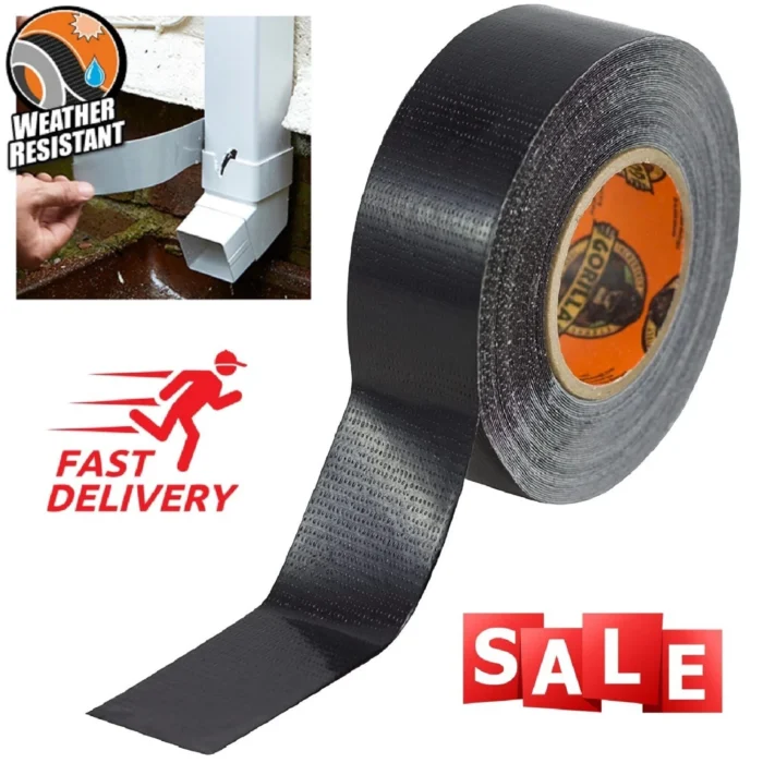 Gorilla Tape Black Extra Strong Tough Grip Water Resistant UV Heavy Duty 9m UK - Image 1