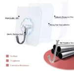 VDL 1~100 Self Adhesive Hook Strong Sticky Hooks Heavy Duty Wall Seamless Hook - Image 5