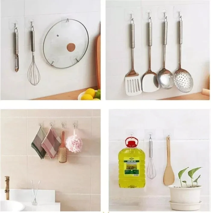 VDL 1~100 Self Adhesive Hook Strong Sticky Hooks Heavy Duty Wall Seamless Hook - Image 11